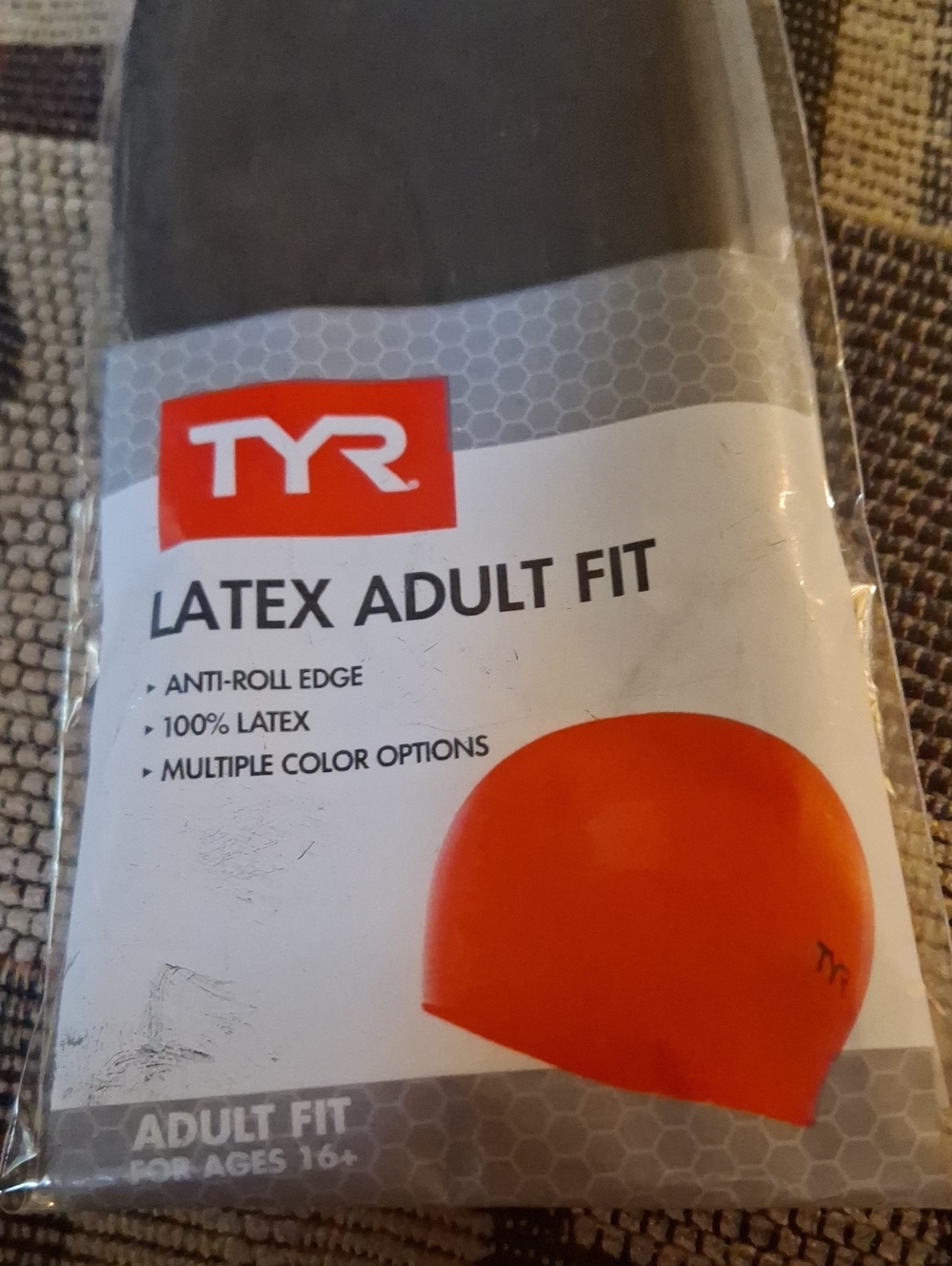 TYR Black Latex Adult Fit Swim Cap
